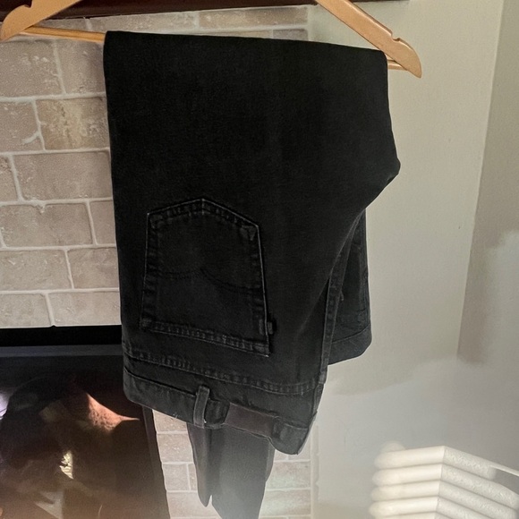 Vintage 90s Levis Two Horse Jeans Leather Tab Men's 38x32 Black  USA‎ Made - Picture 1 of 10